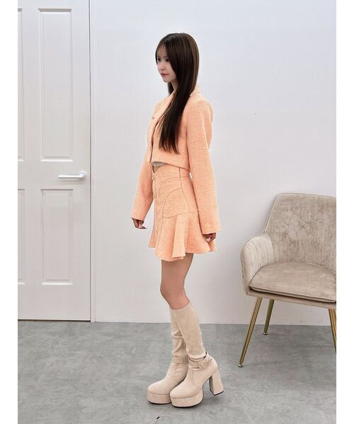 EATME（イートミー）の「【SETUP】ツイードマーメイドミニスカート（スカート・レディース・オレンジ/グレー/アイボリー/ブラック・SMALL/MEDIUM）」の22枚目の写真