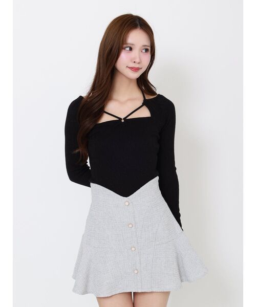 EATME（イートミー）の「【SETUP】ツイードマーメイドミニスカート（スカート・レディース・オレンジ/グレー/アイボリー/ブラック・SMALL/MEDIUM）」の8枚目の写真