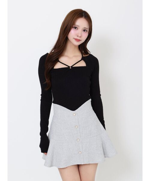 EATME（イートミー）の「【SETUP】ツイードマーメイドミニスカート（スカート・レディース・オレンジ/グレー/アイボリー/ブラック・SMALL/MEDIUM）」の9枚目の写真