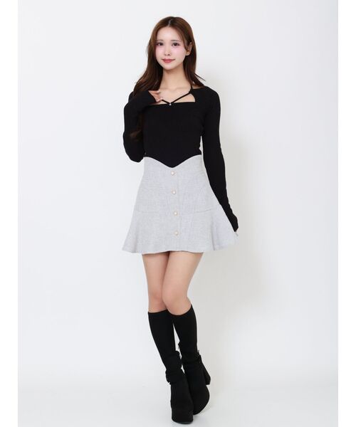 EATME（イートミー）の「【SETUP】ツイードマーメイドミニスカート（スカート・レディース・オレンジ/グレー/アイボリー/ブラック・SMALL/MEDIUM）」の10枚目の写真