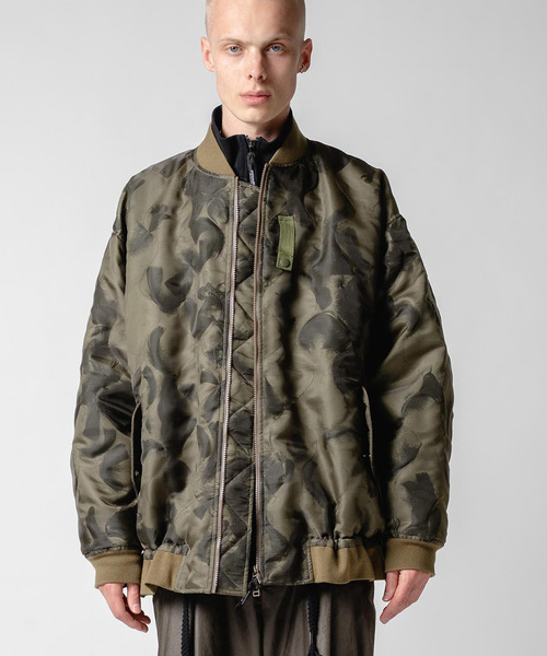 yoshiokubo（ヨシオクボ）の「yoshiokubo ヨシオクボ / FEATHER MA-1 BLOUSON フェザーツイルMA-1ブルゾン / YKF25504（ブルゾン・メンズ・カーキ/ブラック・2/3/1）」の2枚目の写真