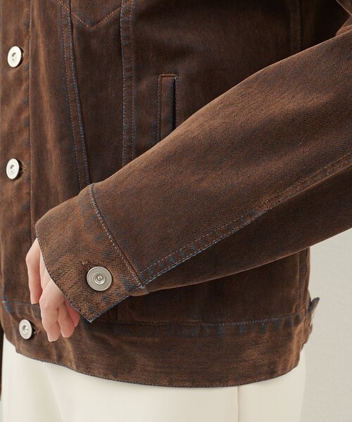 Whim Gazette（ウィムガゼット）の「デニムフロッキーGジャン（デニムジャケット・レディース・ブラウン・FREE）」の9枚目の写真