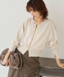 リヴドロワ　 【カーディガンとしても着れる】ショートZIPニット カーディガンとしても着れる】ショートZIPニット | RIVE DROITE