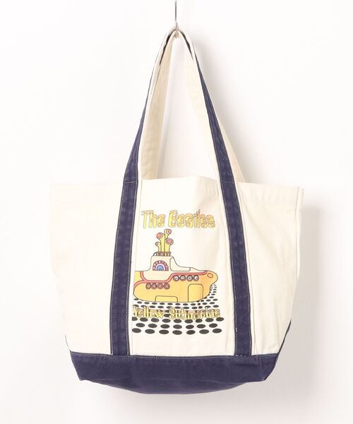 The Beatles（ザビートルズ）の「The Beatles / ビートルズ キャンバストート RECORD / YELLOW SUBMARINE（トートバッグ・メンズ・アイボリー/ライトカーキ/ネイビー/アイボリー系・FREE）」の3枚目の写真