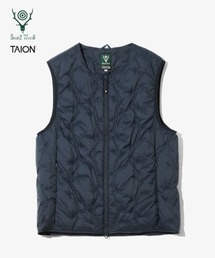 ダウンベスト（ブルー・ネイビー/青色系）ファッション通販
