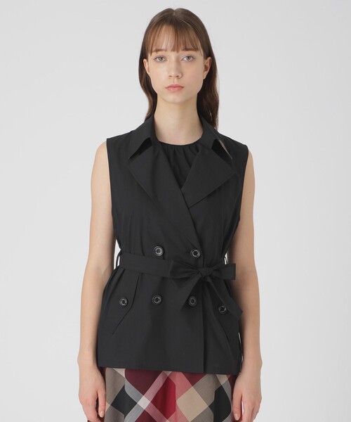 BLUE LABEL CRESTBRIDGE（ブルーレーベルクレストブリッジ）の「【接触冷感】【吸水速乾】クールドライジレ（ベスト・レディース・ブラック/ベージュ/ブラウン・38）」の2枚目の写真