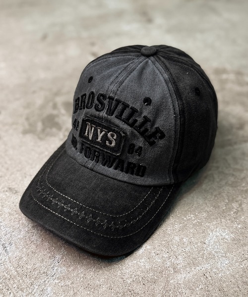 CALIFORNIA OUTFITTERS（カリフォルニア アウトフィッターズ）の「7E21 ヴィンテージウォッシュ風 NYSキャップ（キャップ・メンズ・ベージュ/ブラック/ワインレッド/グリーン・ONESIZE）」の2枚目の写真