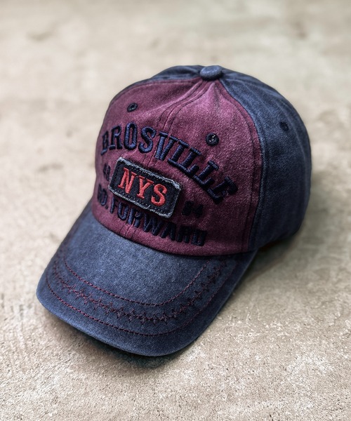 CALIFORNIA OUTFITTERS（カリフォルニア アウトフィッターズ）の「7E21 ヴィンテージウォッシュ風 NYSキャップ（キャップ・メンズ・ベージュ/ブラック/ワインレッド/グリーン・ONESIZE）」の4枚目の写真