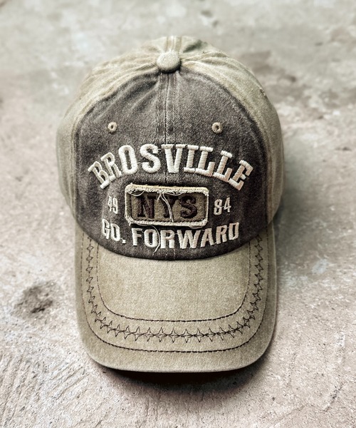 CALIFORNIA OUTFITTERS（カリフォルニア アウトフィッターズ）の「7E21 ヴィンテージウォッシュ風 NYSキャップ（キャップ・メンズ・ベージュ/ブラック/ワインレッド/グリーン・ONESIZE）」の7枚目の写真