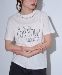 "THOUGHTS" ロゴ 半袖サイロTシャツ/コットンTシャツ
