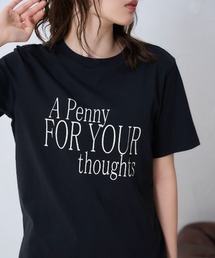 "THOUGHTS" ロゴ 半袖サイロTシャツ/コットンTシャツ