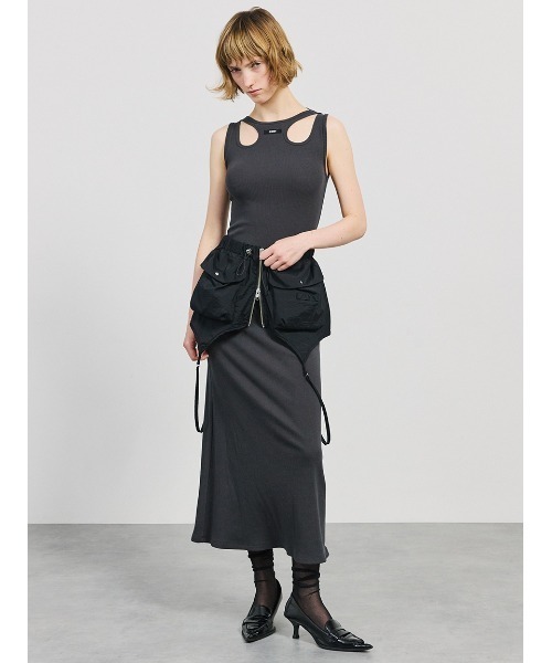 SORIN（ソリン　）の「Cargo Skirt Belt/カーゴスカートベルト（スカート・レディース・ホワイト/ブラック/ライトベージュ・38）」の6枚目の写真