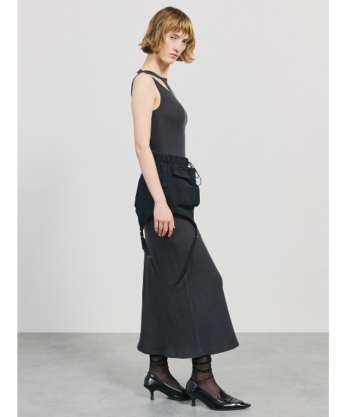 SORIN（ソリン　）の「Cargo Skirt Belt/カーゴスカートベルト（スカート・レディース・ホワイト/ブラック/ライトベージュ・38）」の7枚目の写真