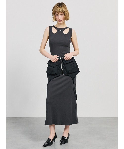 SORIN（ソリン　）の「Cargo Skirt Belt/カーゴスカートベルト（スカート・レディース・ホワイト/ブラック/ライトベージュ・38）」の8枚目の写真