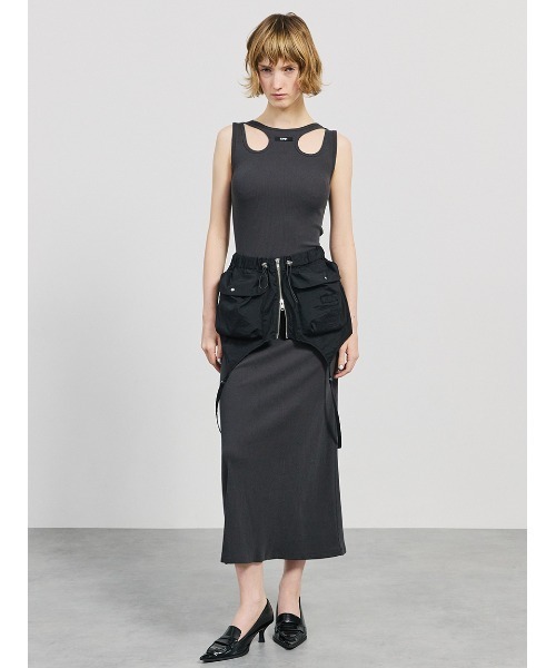 SORIN（ソリン　）の「Cargo Skirt Belt/カーゴスカートベルト（スカート・レディース・ホワイト/ブラック/ライトベージュ・38）」の19枚目の写真