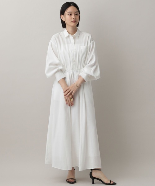 A part by(アパートバイ)の「ドロストシャツワンピース(ワンピース・レディース・ブルー系その他2/ブラック/オフホワイト・FREE)」の11枚目の写真