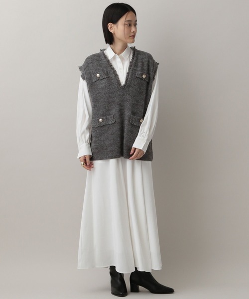 A part by(アパートバイ)の「ドロストシャツワンピース(ワンピース・レディース・ブルー系その他2/ブラック/オフホワイト・FREE)」の15枚目の写真