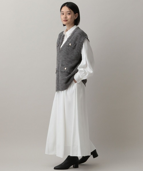 A part by(アパートバイ)の「ドロストシャツワンピース(ワンピース・レディース・ブルー系その他2/ブラック/オフホワイト・FREE)」の17枚目の写真