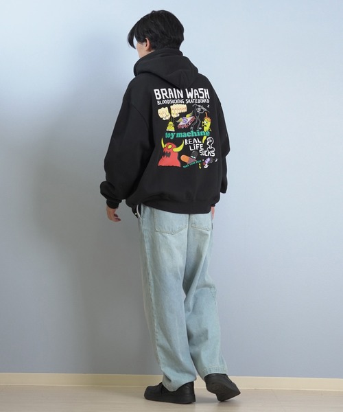 TOY　MACHINE（トイ　マシーン）の「TOY MACHINE/トイマシーン プルオーバー/パーカー バックプリント MTMFFSW8（パーカー・メンズ・パープル/アッシュグレー/ブラック・M/XL/L）」の8枚目の写真