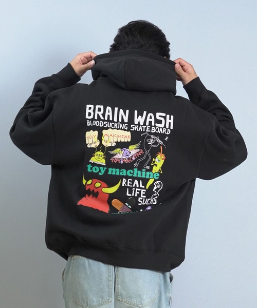 TOY　MACHINE（トイ　マシーン）の「TOY MACHINE/トイマシーン プルオーバー/パーカー バックプリント MTMFFSW8（パーカー・メンズ・パープル/アッシュグレー/ブラック・M/XL/L）」の6枚目の写真