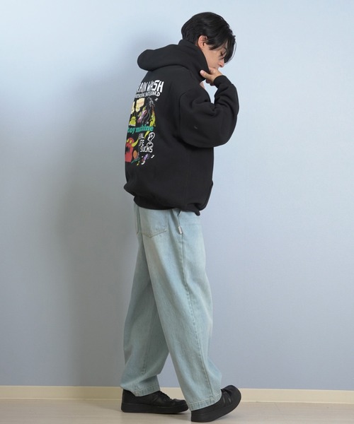 TOY　MACHINE（トイ　マシーン）の「TOY MACHINE/トイマシーン プルオーバー/パーカー バックプリント MTMFFSW8（パーカー・メンズ・パープル/アッシュグレー/ブラック・M/XL/L）」の9枚目の写真