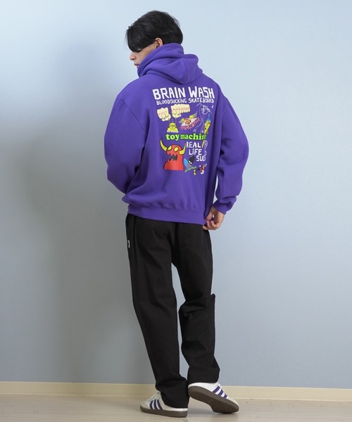TOY　MACHINE（トイ　マシーン）の「TOY MACHINE/トイマシーン プルオーバー/パーカー バックプリント MTMFFSW8（パーカー・メンズ・パープル/アッシュグレー/ブラック・M/XL/L）」の19枚目の写真