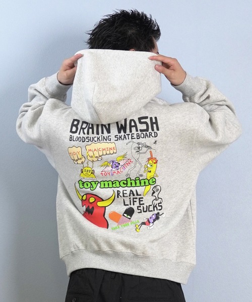 TOY　MACHINE（トイ　マシーン）の「TOY MACHINE/トイマシーン プルオーバー/パーカー バックプリント MTMFFSW8（パーカー・メンズ・パープル/アッシュグレー/ブラック・M/XL/L）」の12枚目の写真