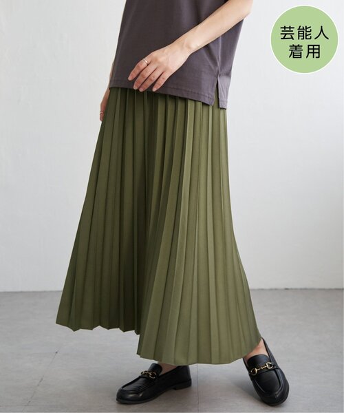 ikka（イッカ）の「【親子コーデ】プリーツリバーシブルスカート【2WAY】（スカート・レディース・オリーブ/ベージュ/チャコール・L/S/M）」の3枚目の写真