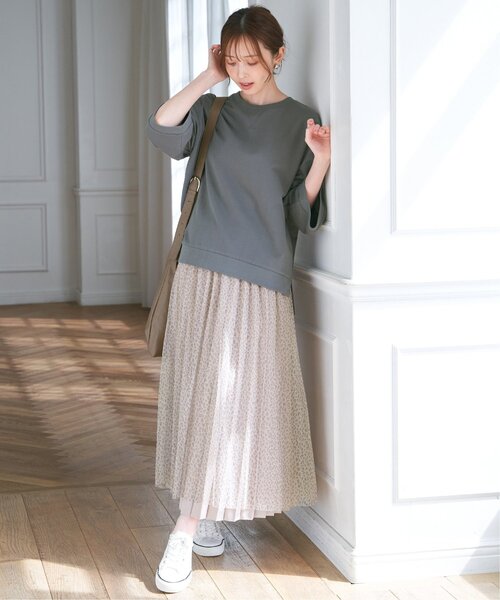 ikka（イッカ）の「【親子コーデ】プリーツリバーシブルスカート【2WAY】（スカート・レディース・オリーブ/ベージュ/チャコール・L/S/M）」の13枚目の写真