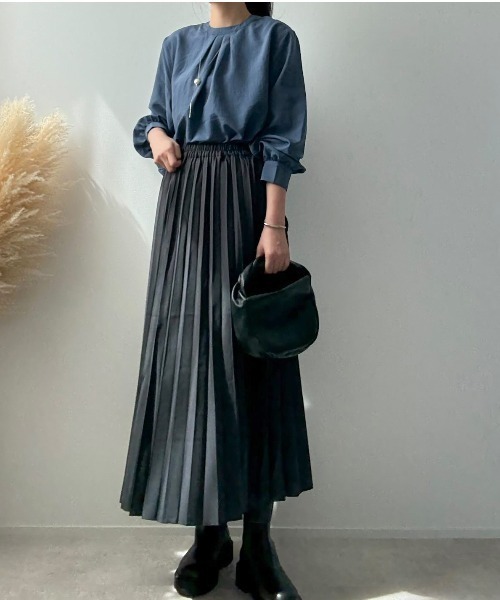 ikka（イッカ）の「【親子コーデ】プリーツリバーシブルスカート【2WAY】（スカート・レディース・オリーブ/ベージュ/チャコール・L/S/M）」の11枚目の写真