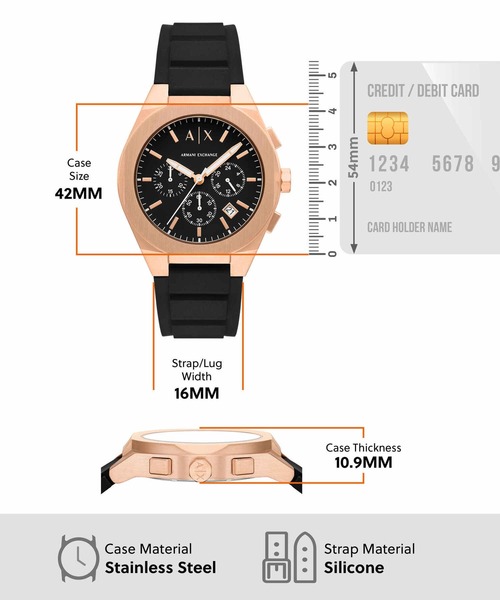 ARMANI EXCHANGE(アルマーニエクスチェンジ)の「アルマーニ・エクスチェンジ 腕時計 メンズ アナログ シリコン AX4190(アナログ腕時計・メンズ・マルチ・FREE)」の6枚目の写真