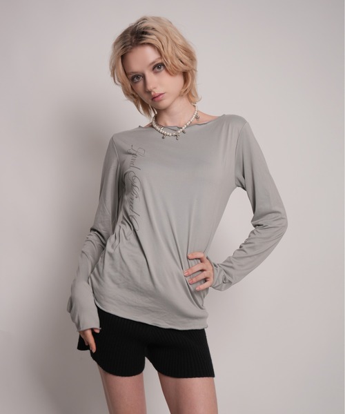 IMARI(イマリ)の「【 IMARI / イマリ 】 レタリング エンジェル ロング スリーブ TEE #(Tシャツ/カットソー・レディース・ホワイト/グレー/ブラック・FREE)」の12枚目の写真