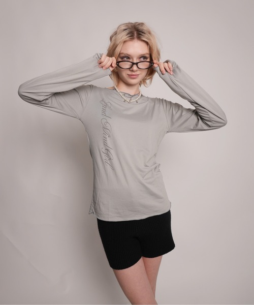 IMARI(イマリ)の「【 IMARI / イマリ 】 レタリング エンジェル ロング スリーブ TEE #(Tシャツ/カットソー・レディース・ホワイト/グレー/ブラック・FREE)」の7枚目の写真