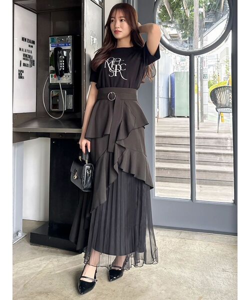 dazzlin（ダズリン）の「アシメプリーツマーメイドスカート（スカート・レディース・ブラック/グレー/ベージュ・SMALL/MEDIUM）」の21枚目の写真