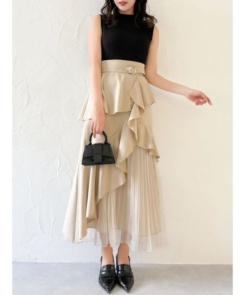 dazzlin（ダズリン）の「アシメプリーツマーメイドスカート（スカート・レディース・ブラック/グレー/ベージュ・SMALL/MEDIUM）」の6枚目の写真