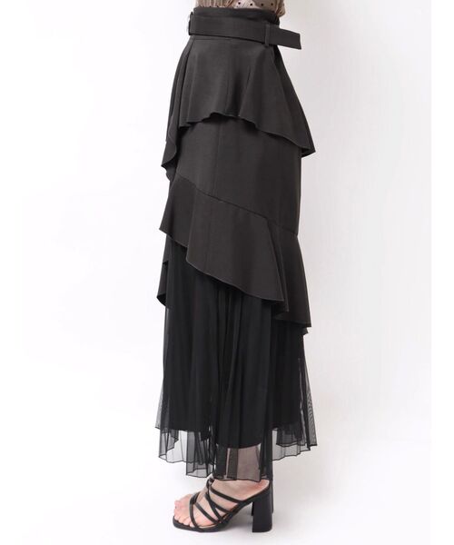 dazzlin（ダズリン）の「アシメプリーツマーメイドスカート（スカート・レディース・ブラック/グレー/ベージュ・SMALL/MEDIUM）」の9枚目の写真