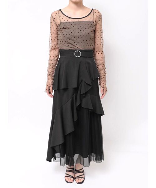 dazzlin（ダズリン）の「アシメプリーツマーメイドスカート（スカート・レディース・ブラック/グレー/ベージュ・SMALL/MEDIUM）」の14枚目の写真