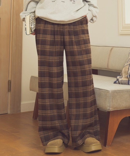 Zooodle（ズードル）の「チェックパンツ（スラックス・メンズ・ブラウン/グリーン/ネイビー・SMALL/MEDIUM/LARGE）」の2枚目の写真
