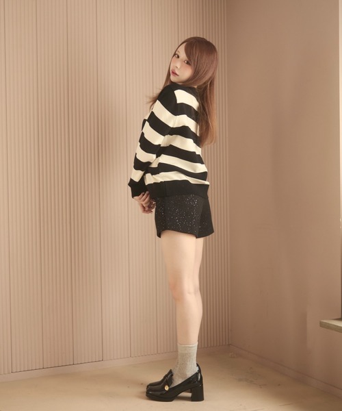 TITTY&CO.（ティティーアンドコー）の「ボーダーカーディガン（カーディガン/ボレロ・レディース・ブラック/グレー/ネイビー・FREE）」の20枚目の写真