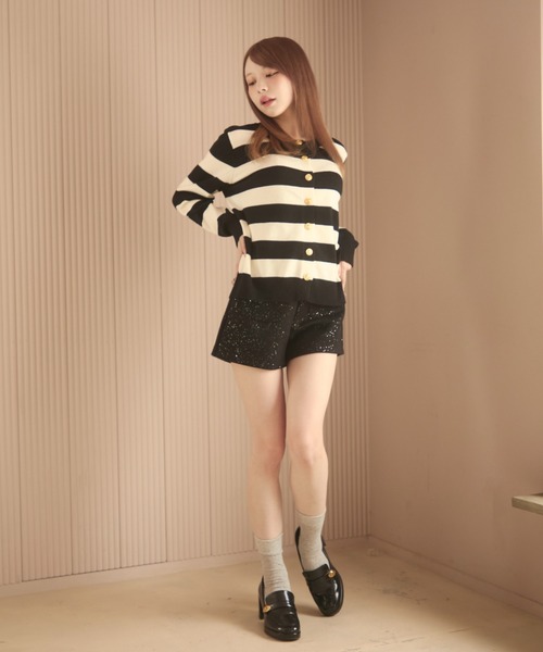 TITTY&CO.（ティティーアンドコー）の「ボーダーカーディガン（カーディガン/ボレロ・レディース・ブラック/グレー/ネイビー・FREE）」の21枚目の写真