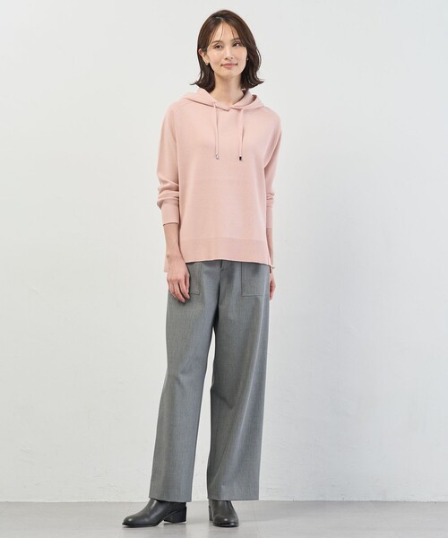 J.PRESS(ジェイプレス)の「シャンブレー2wayストレッチ ワイド ストレート パンツ(その他パンツ・レディース・ライトグレー系/グレー系・T15/T13)」の21枚目の写真