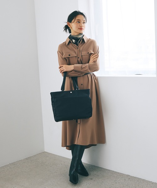 Breath TOPKAPI（ブレストプカピ）の「【Breath TOPKAPI】ナイロン 多機能 A4 トートバッグ / 撥水（トートバッグ・レディース・ブラック/キャメル・FREE）」の6枚目の写真