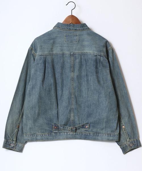 HOUSTON（ヒューストン）の「HOUSTON/ヒューストン Denim Shirt Jacket/オーバーサイズ デニムシャツジャケット/Gジャン/レディース メンズ（デニムジャケット・メンズ・ライトインディゴブルー/インディゴブルー/ワンウォッシュ・M/L/XL）」の7枚目の写真