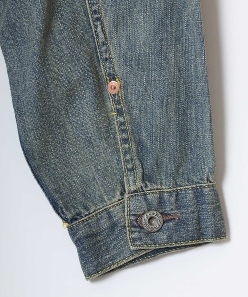 HOUSTON（ヒューストン）の「HOUSTON/ヒューストン Denim Shirt Jacket/オーバーサイズ デニムシャツジャケット/Gジャン/レディース メンズ（デニムジャケット・メンズ・ライトインディゴブルー/インディゴブルー/ワンウォッシュ・M/L/XL）」の17枚目の写真