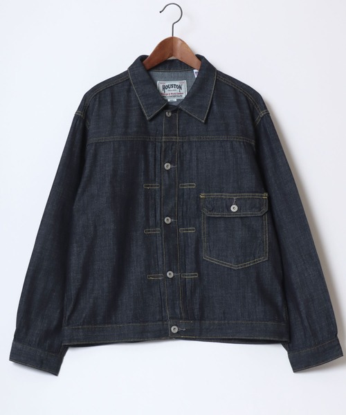 HOUSTON（ヒューストン）の「HOUSTON/ヒューストン Denim Shirt Jacket/オーバーサイズ デニムシャツジャケット/Gジャン/レディース メンズ（デニムジャケット・メンズ・ライトインディゴブルー/インディゴブルー/ワンウォッシュ・M/L/XL）」の8枚目の写真