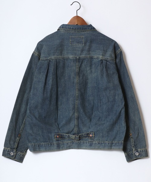 HOUSTON（ヒューストン）の「HOUSTON/ヒューストン Denim Shirt Jacket/オーバーサイズ デニムシャツジャケット/Gジャン/レディース メンズ（デニムジャケット・メンズ・ライトインディゴブルー/インディゴブルー/ワンウォッシュ・M/L/XL）」の5枚目の写真