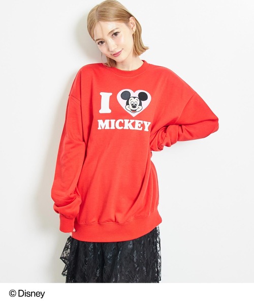 ANAP（アナップ）の「【Disney】＜Mickey＆Minnie＞ ANAP  I LOVE デザイン オーバーサイズ スウェット プルオーバー【親子お揃い】（スウェット・レディース・ブラウン/ピンク/レッド/ネイビー・FREE）」の22枚目の写真