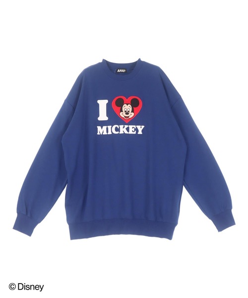 ANAP（アナップ）の「【Disney】＜Mickey＆Minnie＞ ANAP  I LOVE デザイン オーバーサイズ スウェット プルオーバー【親子お揃い】（スウェット・レディース・ブラウン/ピンク/レッド/ネイビー・FREE）」の7枚目の写真