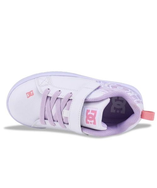 DC SHOES(ディーシーシューズ)の「COURT GRAFFIK LITE E/DCキッズベルクロ付きスニーカー(スニーカー・キッズ・ホワイト×ブルー/ホワイト×パープル・17cm/18cm/19cm/20cm/21cm/22cm/23cm/24cm/25cm)」の6枚目の写真