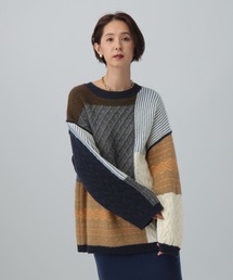 LEPSIM | 5ゲージパッチワークプルオーバー　589913(ニット/セーター)